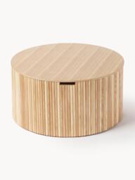 Round Wooden Coffee Table Nele with Storage Space - thumbnail 4