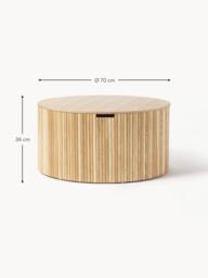 Round Wooden Coffee Table Nele with Storage Space - thumbnail 8