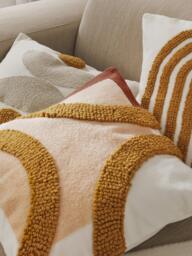 Embroidered Cotton Cushion Cover Reza with a High-Low Structure - thumbnail 9
