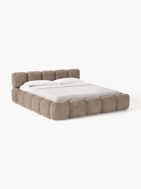 Upholstered Teddy Bouclé Bed Tayla with Storage Space