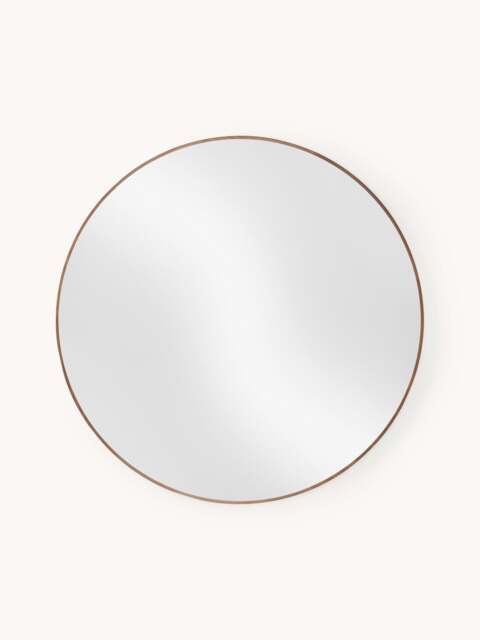 Round Wall Mirror Avery with Oak Wood Frame - image 1