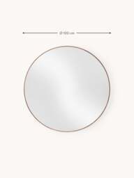 Round Wall Mirror Avery with Oak Wood Frame - thumbnail 6