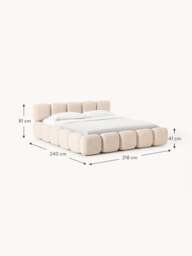 Upholstered Bouclé Bed Tayla - thumbnail 7