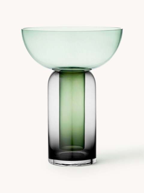 Mouth-Blown Glass Vase Torus, H 33 cm - image 1