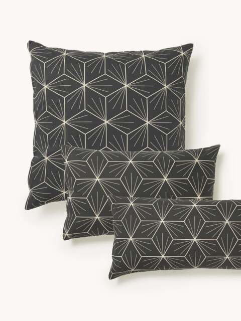 Reversible Cotton Pillowcase Ilda, with Geometric Print - image 1