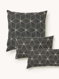 Reversible Cotton Pillowcase Ilda, with Geometric Print - thumbnail 1