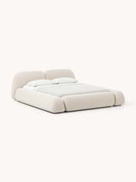Upholstered Bouclé Bed Wolke with Storage