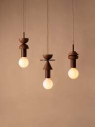 Small Handmade Dimmable Pendant Light Junit Walnuss - thumbnail 2