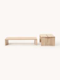 Oak Wood Coffee Tables Amad, Set of 2 - thumbnail 3
