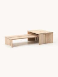 Oak Wood Coffee Tables Amad, Set of 2 - thumbnail 2