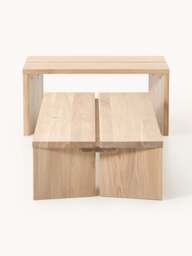 Oak Wood Coffee Tables Amad, Set of 2 - thumbnail 4