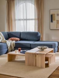 Oak Wood Coffee Tables Amad, Set of 2 - thumbnail 7