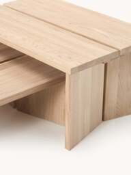 Oak Wood Coffee Tables Amad, Set of 2 - thumbnail 6