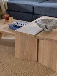 Oak Wood Coffee Tables Amad, Set of 2 - thumbnail 8