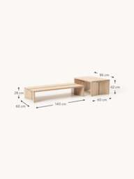 Oak Wood Coffee Tables Amad, Set of 2 - thumbnail 9