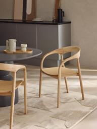 Ash Wood Dining Chair Camille with Armrests - thumbnail 2