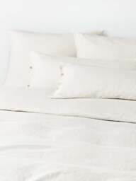 Washed Linen Duvet Cover Rinna with Fine Stripes - thumbnail 1