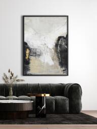 Hand-Painted Canvas Art White Noir - thumbnail 2