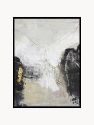 Hand-Painted Canvas Art White Noir