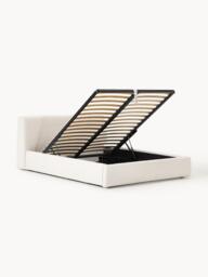 Upholstered Bouclé Bed Cloud with Storage Space - thumbnail 2