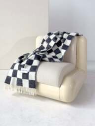 Wool Blanket Checkerboard with Checked Pattern - thumbnail 3