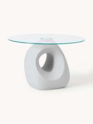 Round Dining Table Linus with Glass Top, in various sizes - thumbnail 1