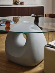 Round Dining Table Linus with Glass Top, in various sizes - thumbnail 7