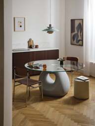 Round Dining Table Linus with Glass Top, in various sizes - thumbnail 6