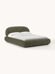 Upholstered Teddy Bouclé Bed Alba