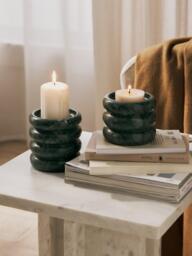Marble Candle Holders Orta, Set of 2 - thumbnail 2