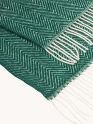 Wool Throw Tyrol with Herringbone Pattern and Fringes - thumbnail 3