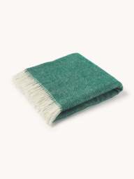 Wool Throw Tyrol with Herringbone Pattern and Fringes - thumbnail 1