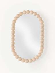 Oval Wall Mirror Ayu with Ash Wood Frame - thumbnail 1