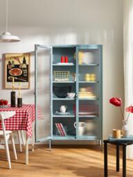 Metal Display Cabinet The Collector with Ribbed Glass - thumbnail 6
