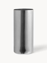 Stainless Steel Vase Bernadotte with Groove Structure, H 26 cm