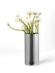 Stainless Steel Vase Bernadotte with Groove Structure, H 26 cm - thumbnail 4
