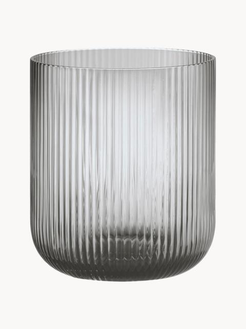 Glass Candle Holder Ven with Embossed Pattern, H 16 cm - image 1