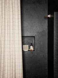Organic Cotton Shower Curtain Chambray, Water-Repellent - thumbnail 2
