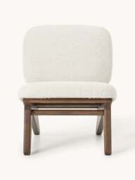 Ash Wood Lounge Chair Shenay with Bouclé Upholstery - thumbnail 2