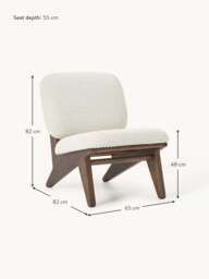 Ash Wood Lounge Chair Shenay with Bouclé Upholstery - thumbnail 8