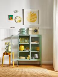 Metal Display Cabinet The Mixer with Ribbed Glass - thumbnail 6
