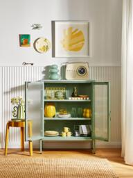 Metal Display Cabinet The Mixer with Ribbed Glass - thumbnail 7