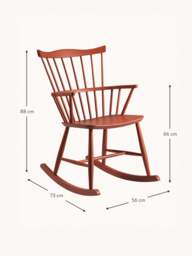 Handmade Beech Wood Rocking Chair J52G - thumbnail 3