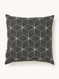 Reversible Cotton Pillowcase Ilda, with Geometric Print - thumbnail 2
