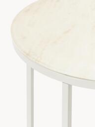 Round Side Table Antigua with Marble Effect Glass Top - thumbnail 4