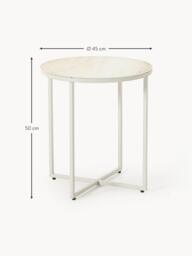 Round Side Table Antigua with Marble Effect Glass Top - thumbnail 5