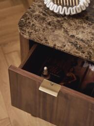 Wooden Bedside Table Zumi with Marble Top - thumbnail 8