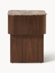 Wooden Bedside Table Zumi with Marble Top - thumbnail 5