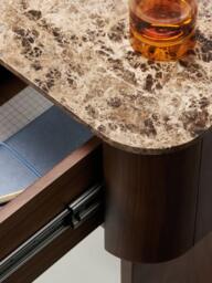 Wooden Bedside Table Zumi with Marble Top - thumbnail 7
