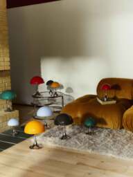 Small Portable LED Table Lamp Panthella 160, Design Verner Panton - thumbnail 7